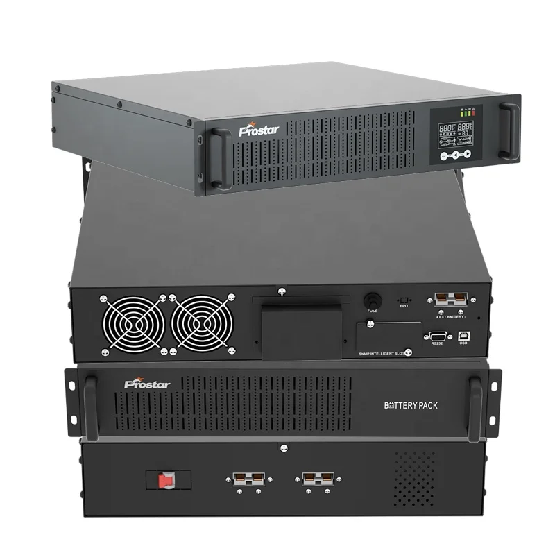 Prostar 10K/10KVA Rack Mount Online UPS Uninterruptible Power Supply 220V PF1.0 Built-In Battery for Server/CCTV Camera/Medical