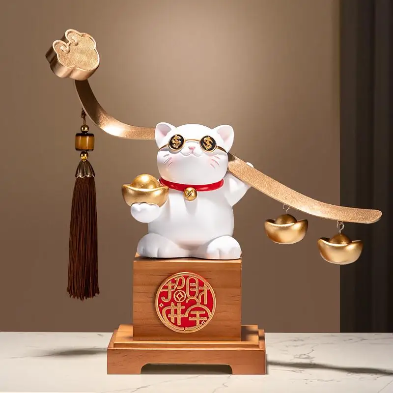 

Lucky Cat Ornament Figurines Miniatures Sculpture Office Front Desk Opening Gift Store Opening Gifts Decoration Crafts