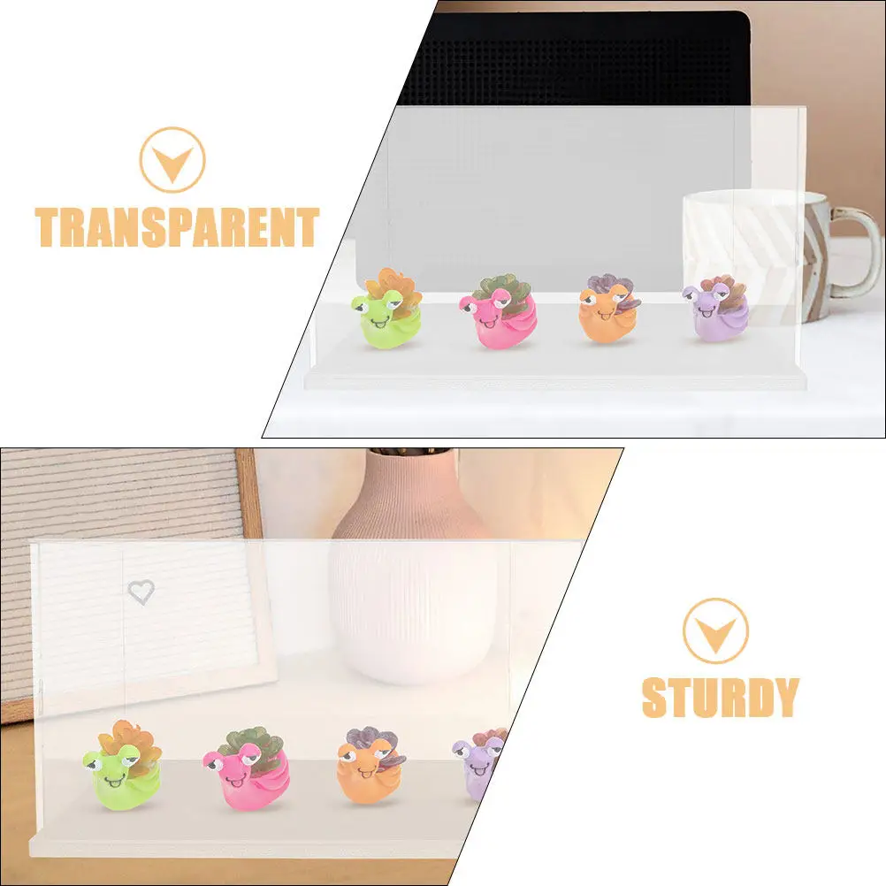 Clear Acrylic Display Box Transparent Case Sturdy Storage Holder for Handicrafts Collectibles Showcase Protector