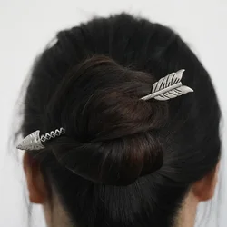1pc Sliver Vintage Arrow-shaped Hair Stick Hair Pins Elegant Hairdressing Accessories For Women And Girls
