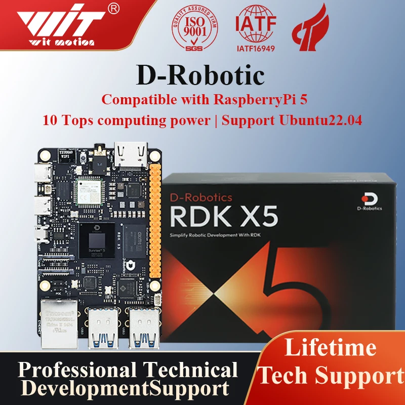 

D-Robotics RDK X5 Development Board 4GB 8GB AI Large Model Powered By Sunrise 5 Chip 10 TOPS Computing Power for Robot Project