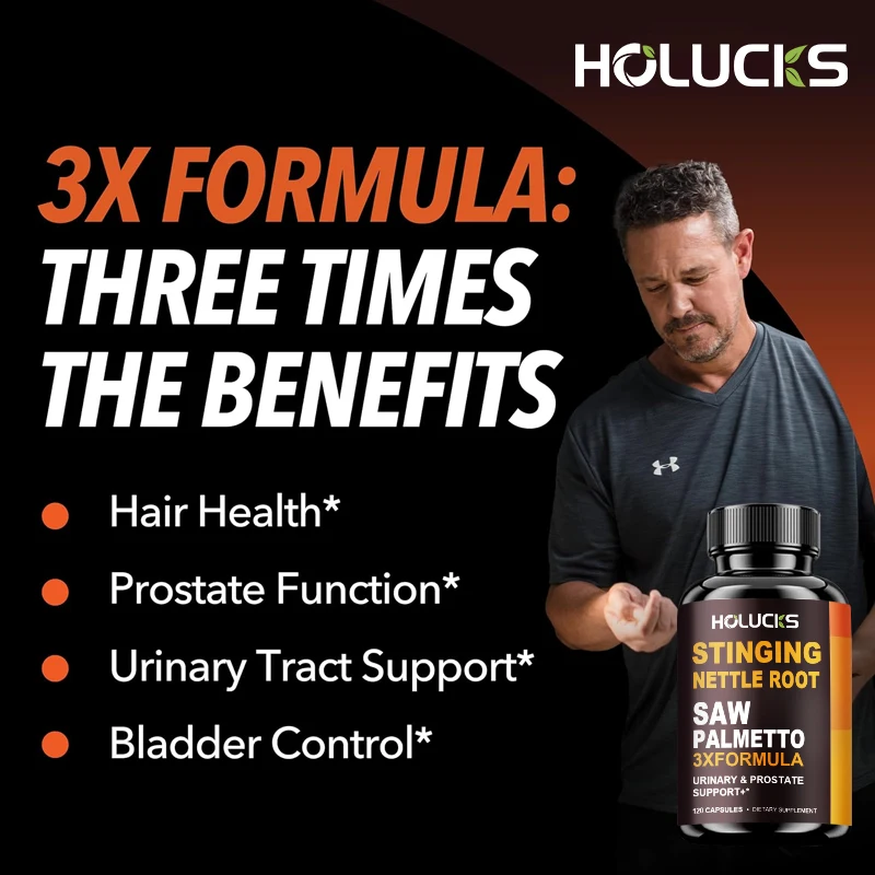 Men's Health Supplement, with Stinging Nettle Root & Saw Palmetto, Hair Growth Support, Maintain Normal Urination Frequency