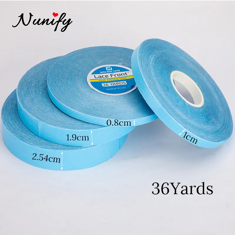 

1 Roll 1.9CM*36 Yards Super Hair Blue Tape Double-Sided Adhesive Tape For Hair Extension 0.8Cm Lace Front Wig Tape For Toupee