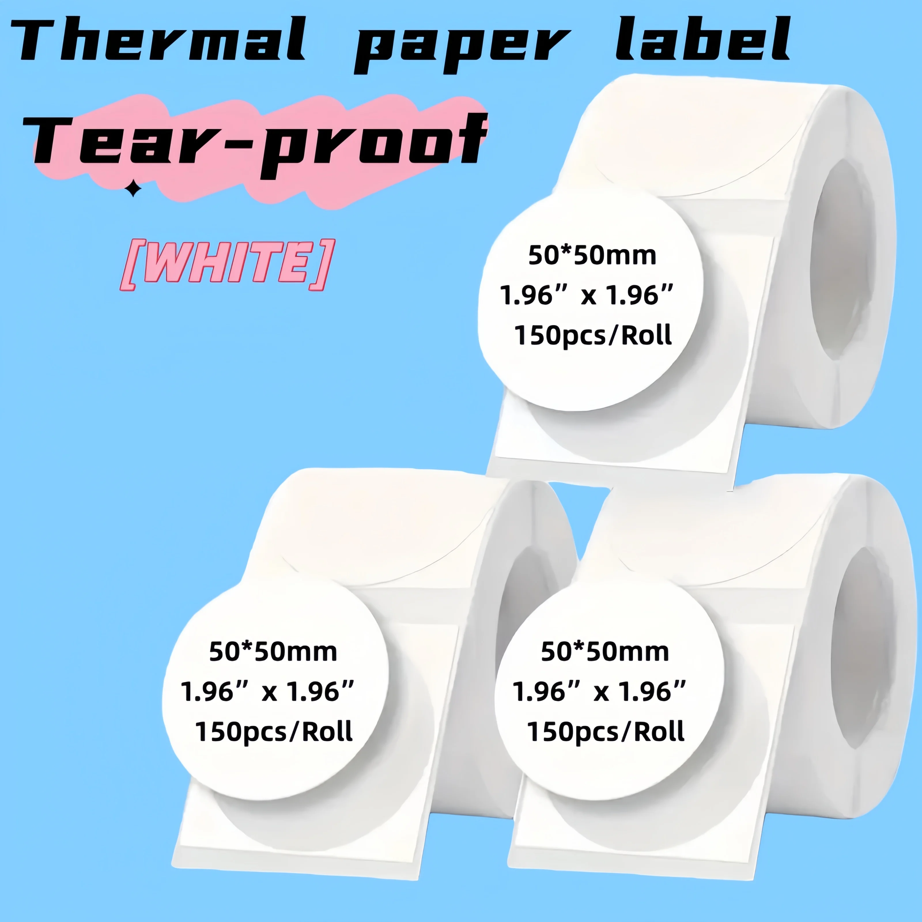 

Бумага для этикеток M110 50x50 мм, круглые самоклеящиеся термоэтикетки в рулоне для принтеров M200 M110, штрих-код, адрес, почтовый логотип, коммерческий