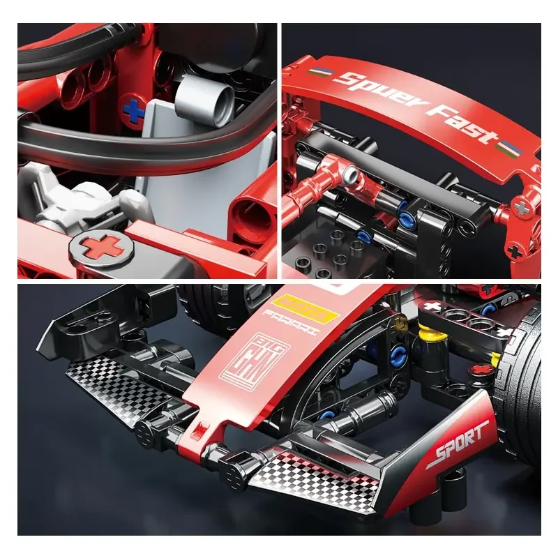 455PCS Building Blocks Racing Red Car Formula F1 Model 1:18 Collectible Model Car Kits Building Toy Gift for Children Adults