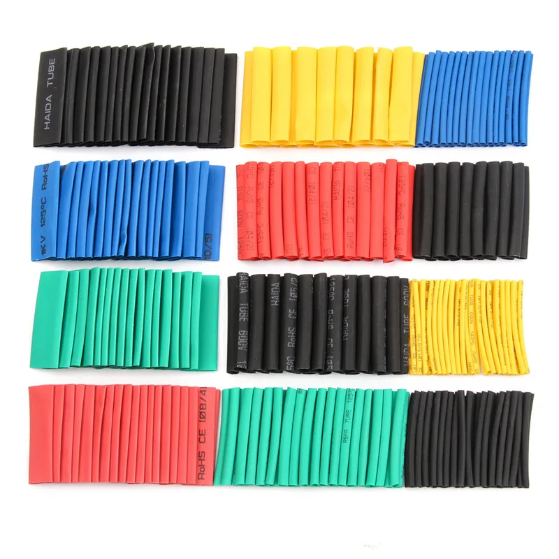 70/127/164/328/530Pcs Assorted Heat Shrink Tubing 2 : 1 Cable Sleeve Wrap Set Insulated Shrinkable Thermoresistant Tube