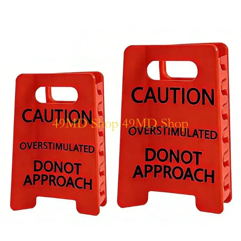 

49MD 2 Piece Overstimulated Caution Sign Hair Claw Clip Plastic Resin Funny Warning Hairpin Safe Strong Grip Styling Tool