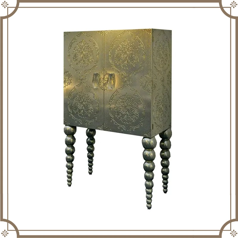 C-S Neoclassical  solid wood carving flower wine cabinet partition cabinet living room entrance cabinet HG