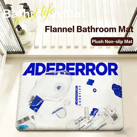 Tapete de Chão Flanelado ADER, Secagem Rápida, Antiderrapante, Macio, Durável, Para Entrada e Banheiro