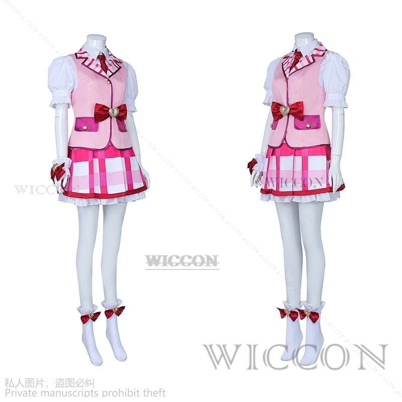 Hoshimiya Ichigo Cosplay Costume Lolite Dress Anime Aikatsu! Hoshimiya Ichigo Wig Hairband Women Hallowen Party Cosplay idol cos