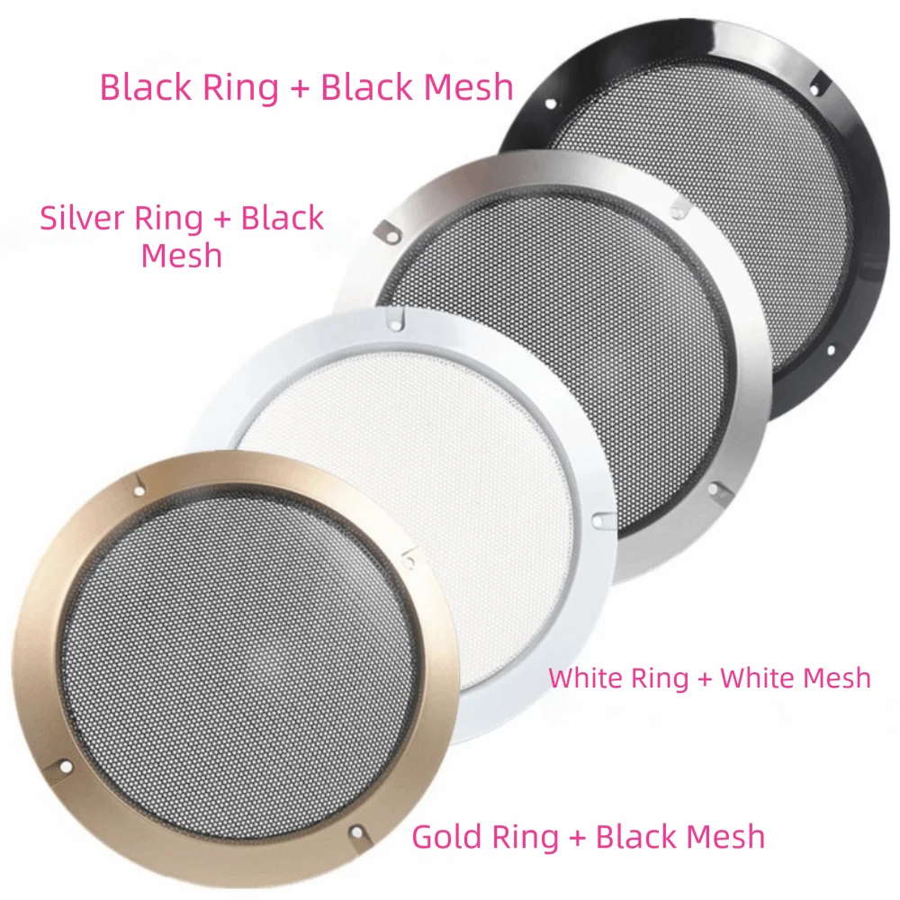 4/5/6.5/8/10in Speaker Grille Metal Iron Wire Decorative Ring Mesh Net Cover Protective Mesh Round Shape