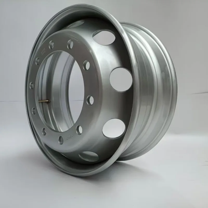 

22.5x8.25 Steel Heavy Duty Truck Wheel Rim New Silver Finish 60t Max Payload Trailer Replacement High Quality 2-Year Warranty