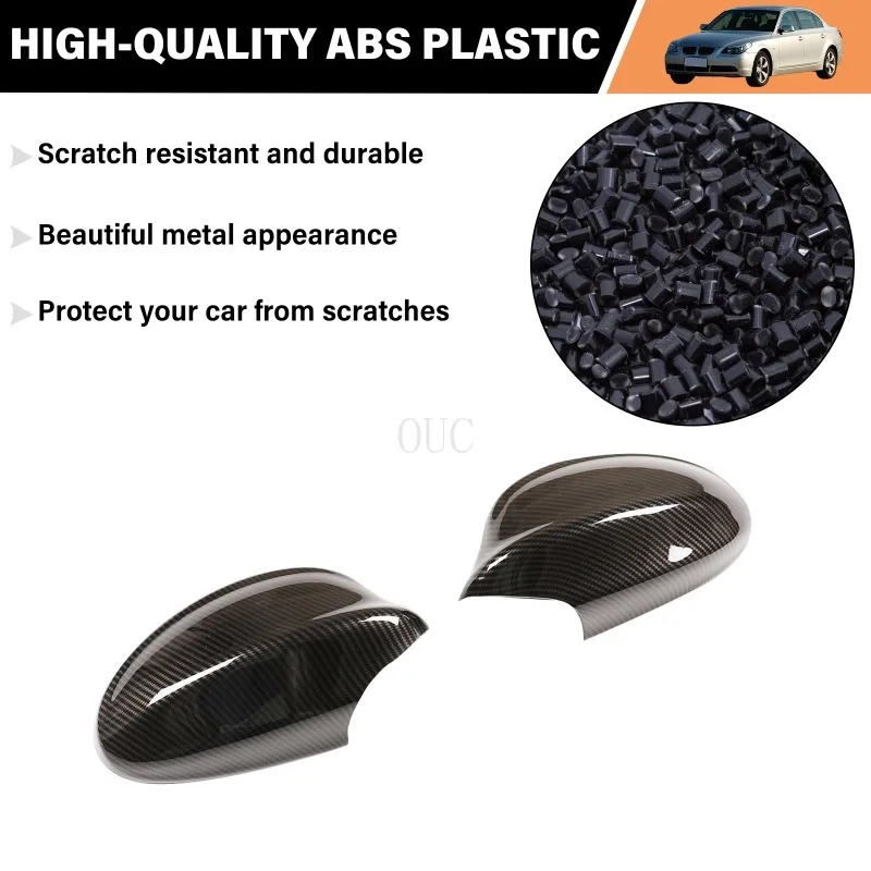 سيارة مرآة الرؤية الخلفية غطاء تغليف الكسوة لسيارات BMW 3 سلسلة E90 E91 E92 E93 2005-2008 الجانب الجناح غطاء مرآة ملصقات الزخرفية #2