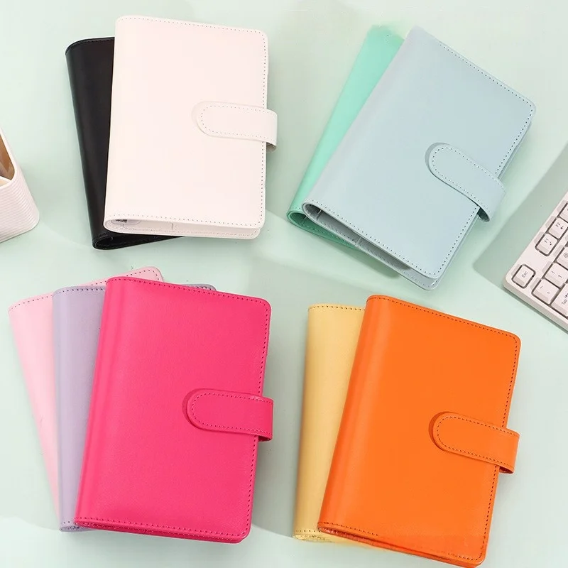 A6 Macaroon 20 Colors  PU Leather DIY Binder Photocards Collect Book Diary Agenda Planner DIY Cover Album Stationery