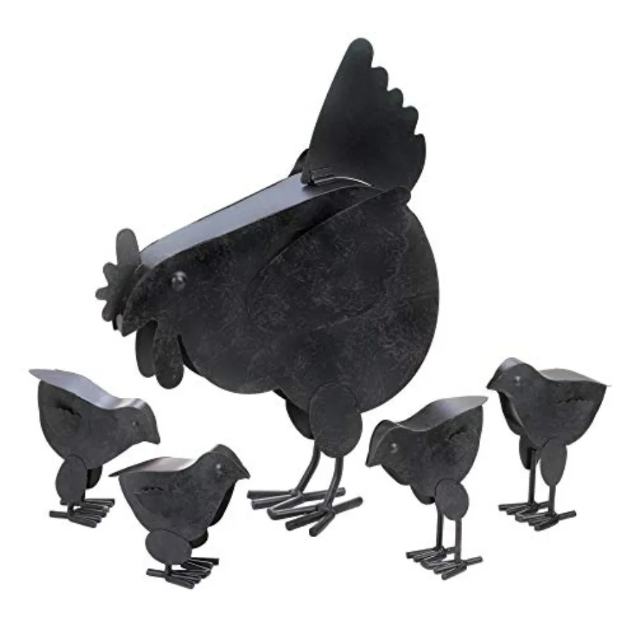 

Zingz and Thingz Galvanized Metal Collection Country Farmhouse Animal Garden Sculpture 11.25x3.75x14.5 Hen with Chicks