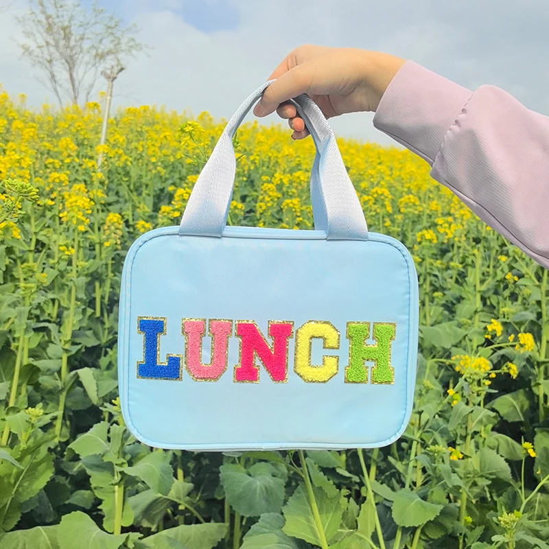 Color Letters Lunch Bag Thermal Bag Portable Box Ice Pack  Keep Fresh Picnic Bags Insulated Food Handbag Back To School Gift