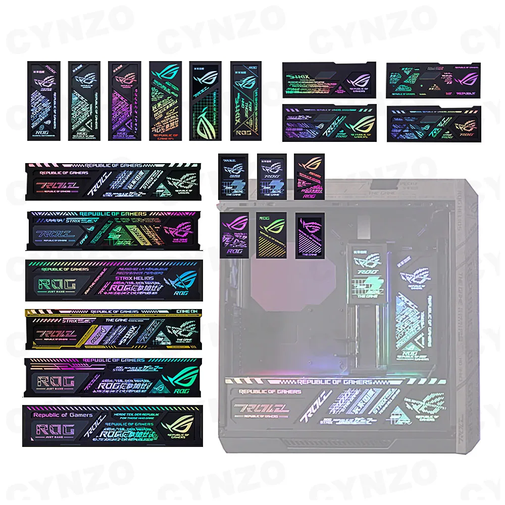 

MOD Helios GX601 Case Lighting Panel,Laser Engraved Lightboard,DIY Gamer Cabinet Decorative Suede Stickers,ROG Ornament Figure