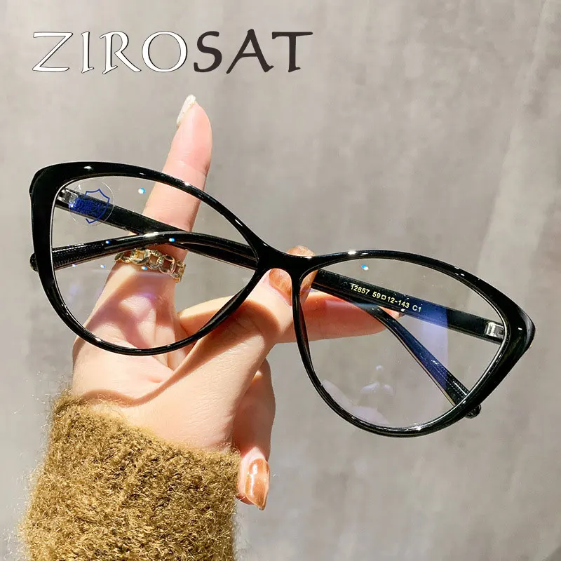 ZIROSAT 12857 New Non-magnetic tr90 Myopia Glasses Retro Square Optical Prescription Eyeglasses Frame For Men Or Women