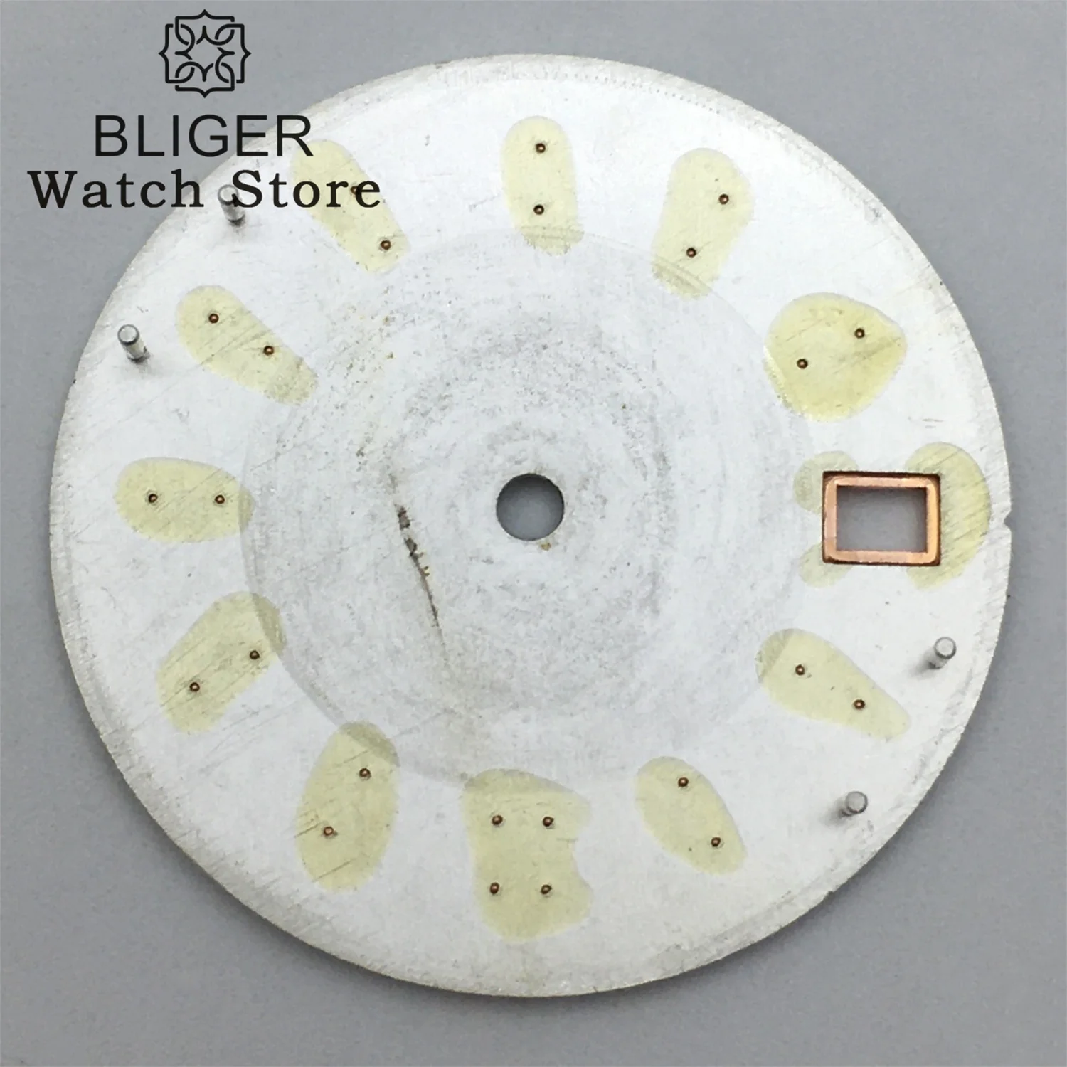 BLIGER NH34 الطلب 29 مللي متر البني GMT الهاتفي الذهب مقياس الذهب 4 دبوس الأخضر مضيئة يناسب NH34 ساعة يد تعمل بالحركة تعديل الملحقات #6