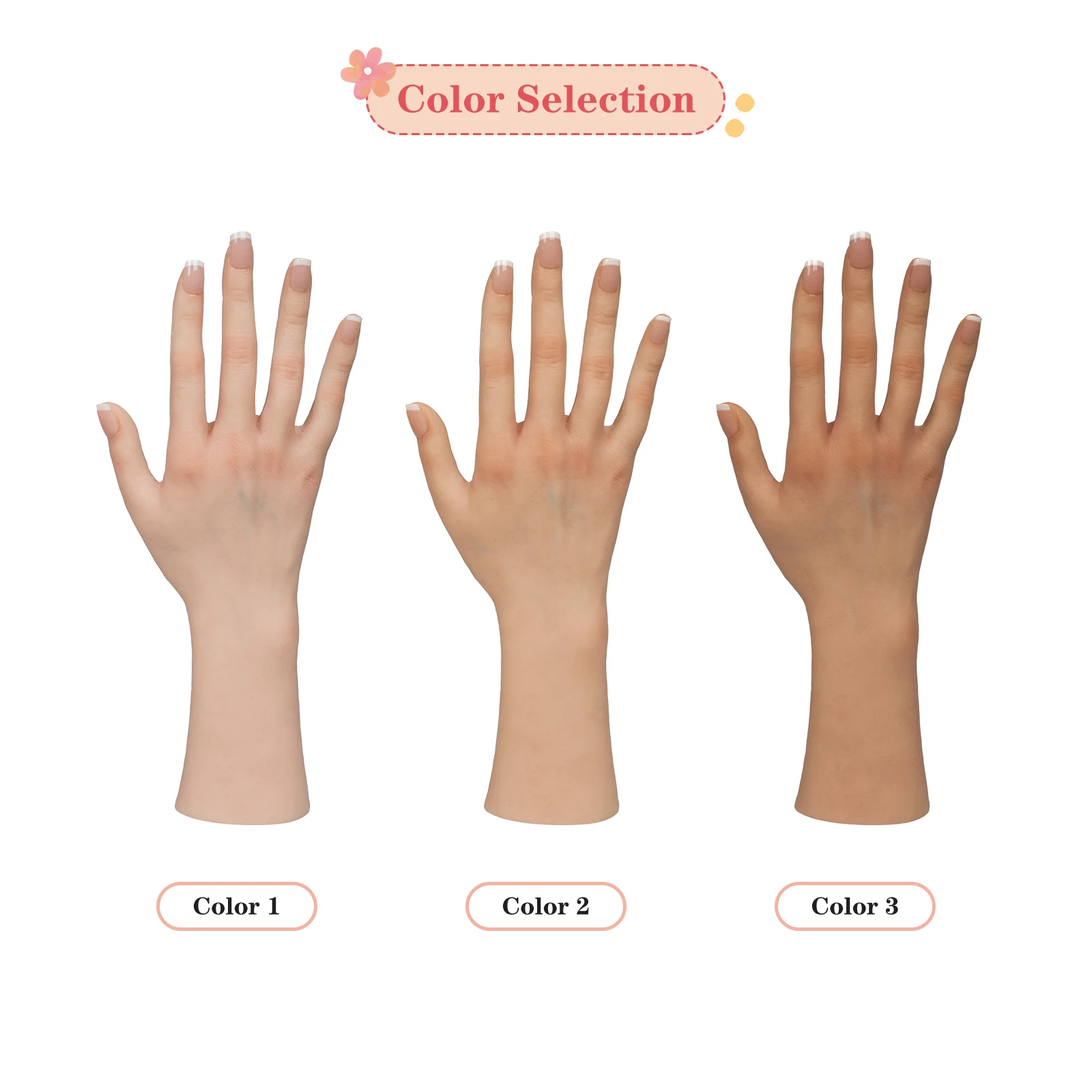 CYOMI Silicone Female Hands Model Foot Mannequin Nail Art Practice Hand for Manicure Tools Jewelry Display Photography Props