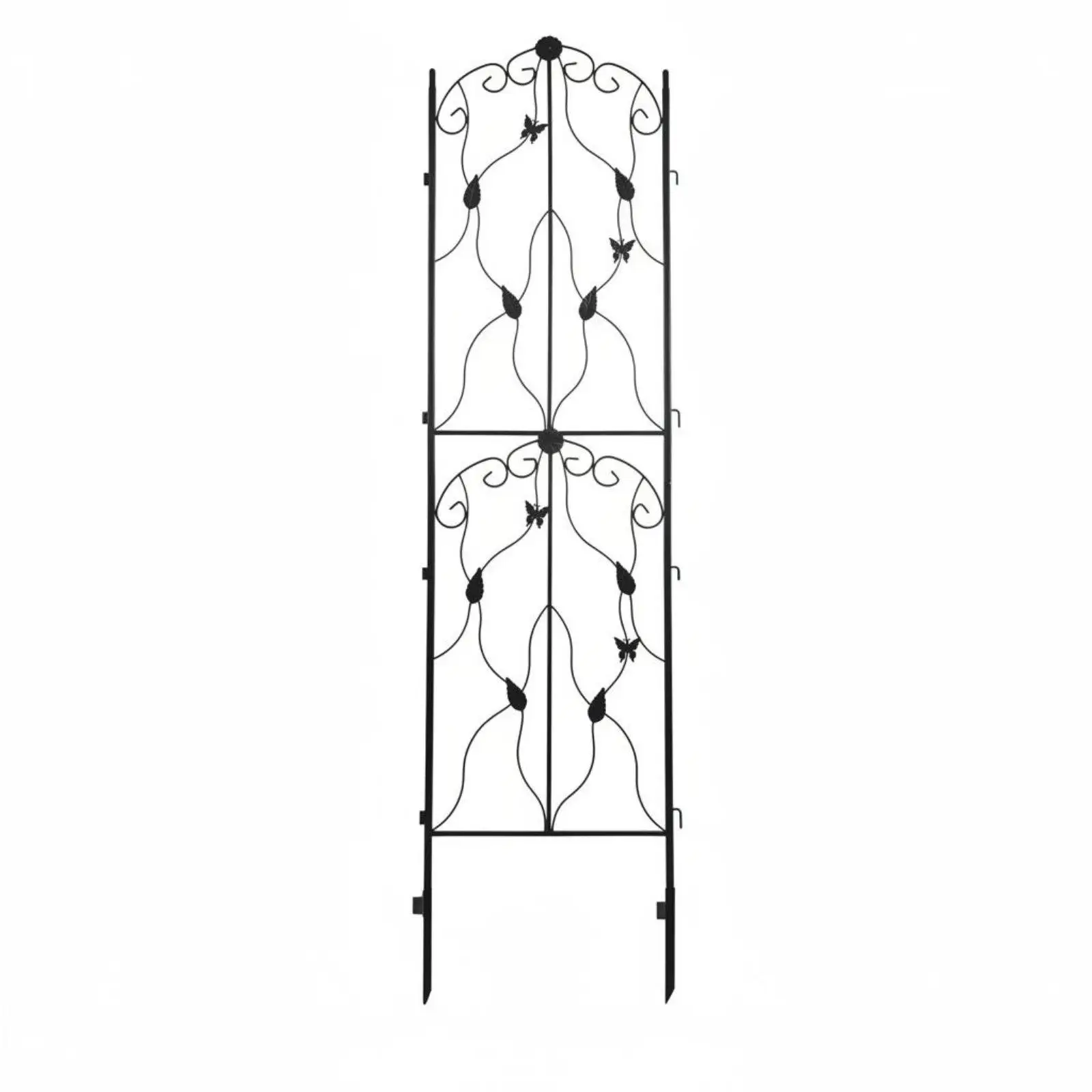 Wrought Iron Plant Trellis Detachable Metal Garden Fence Panel Modular Design