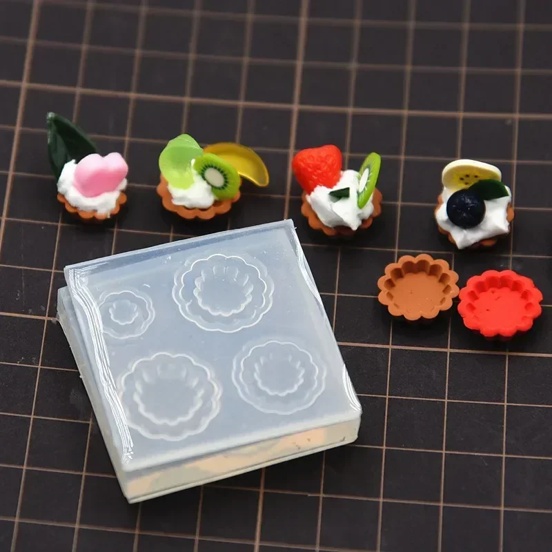 Miniature Fruit Tart Bottom Support Silicone Mold Simulated Cake Dessert Bottom Tray DIY Doll House Mini Food Toy Clay Tool view 3