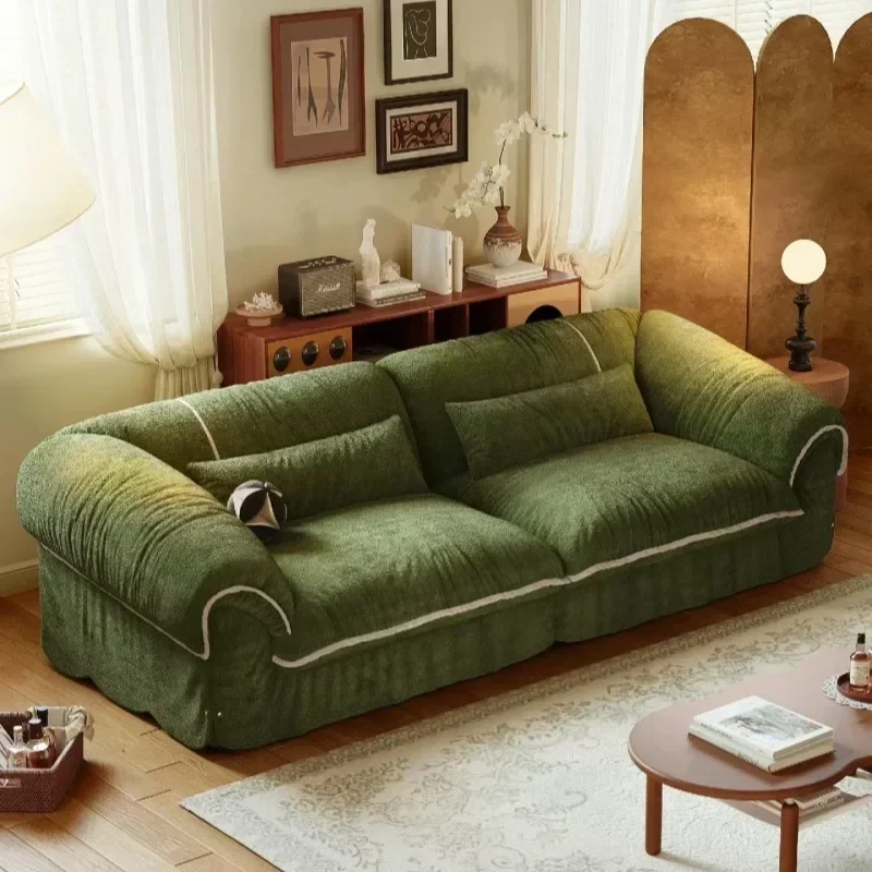 Wabi Sand Cream Wizard of Oz Designer Sofa Three-person Straight Row Chenier Fabric Eco-friendly Sofa