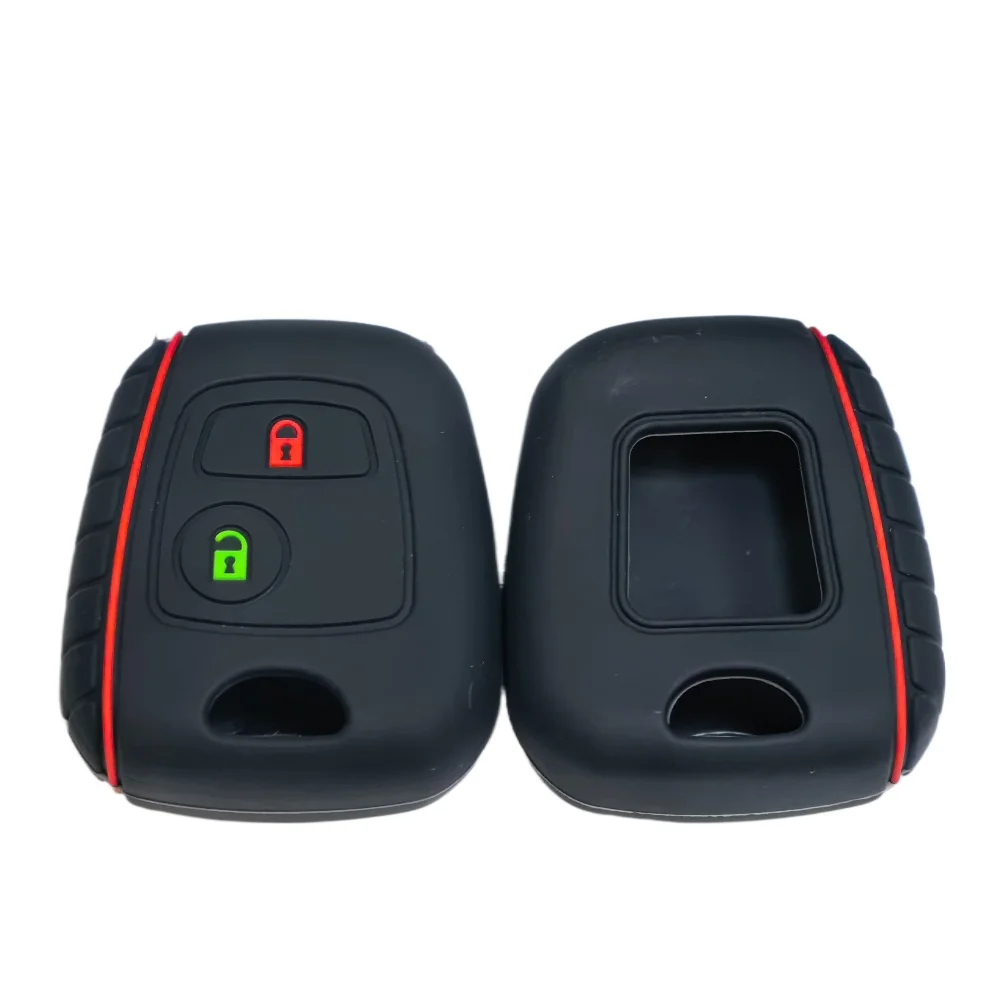 Silicone Car 2 Button Key Cover Case for Peugeot 106 107 206 207 307 Citroen C1 C2 C3 C4 XSARA PICASSO Toyota AYGO Protector