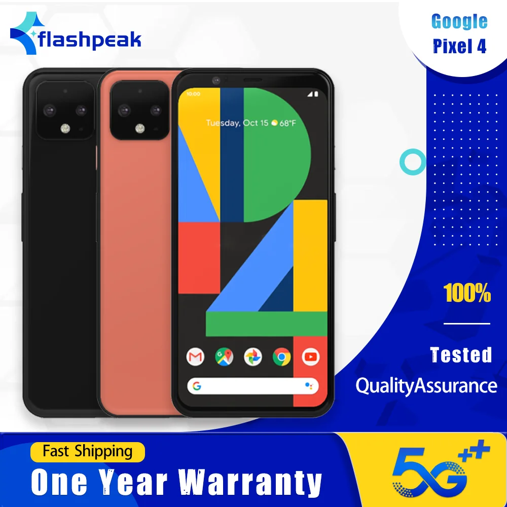 Original Google Pixel 4 4G LTE teléfono móvil identificación facial 5,7 "6GB RAM 64GB/128GB ROM NFC 12,2MP + 16MP + 8MP Octa Core Android teléfono móvil