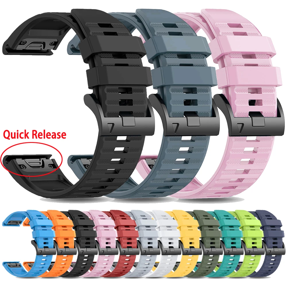 Quickfit silicone 22 26mm cinta para garmin fenix 6 6x pro 7 7x 5x 5 plus/fenix e 8 pro pulseira forerunner 965 955 945 pulseira