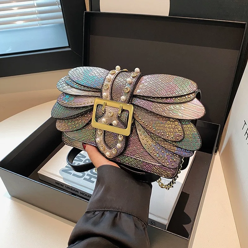 

Модная модная женская сумка через плечо в стиле ретро и кошелек-портмоне с цепочкой и змеиным принтом, роскошная женская сумка из искусственной кожи