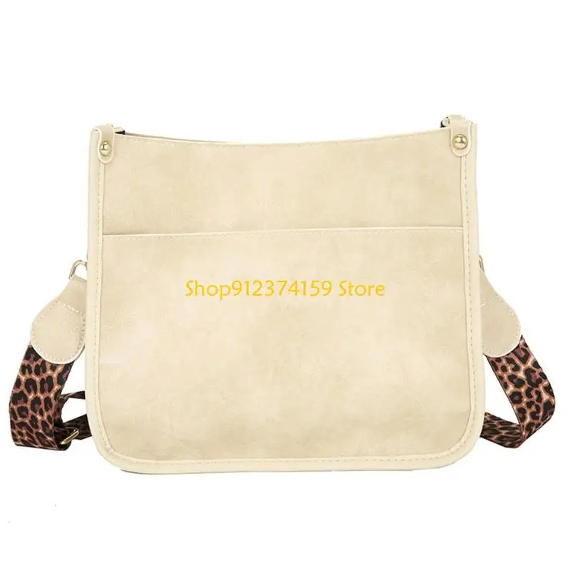 

G5AE Multicolor Bag Vintage Leopard Guitar Strap Crossbody Bags Handbag Leather Shoulder Bag for Valentine's Day
