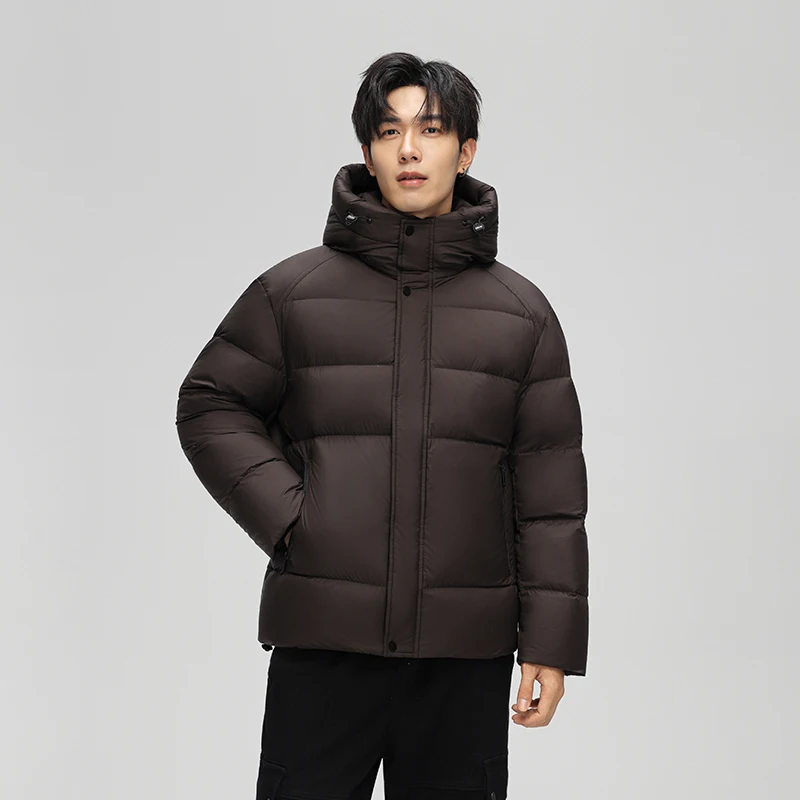 90% الأبيض بطة أسفل سترة الشتاء 2025 الرجال الكورية العصرية سترة معطف دافئ مبطن أبلى يندبروف مقنعين سترة منفوخة #4