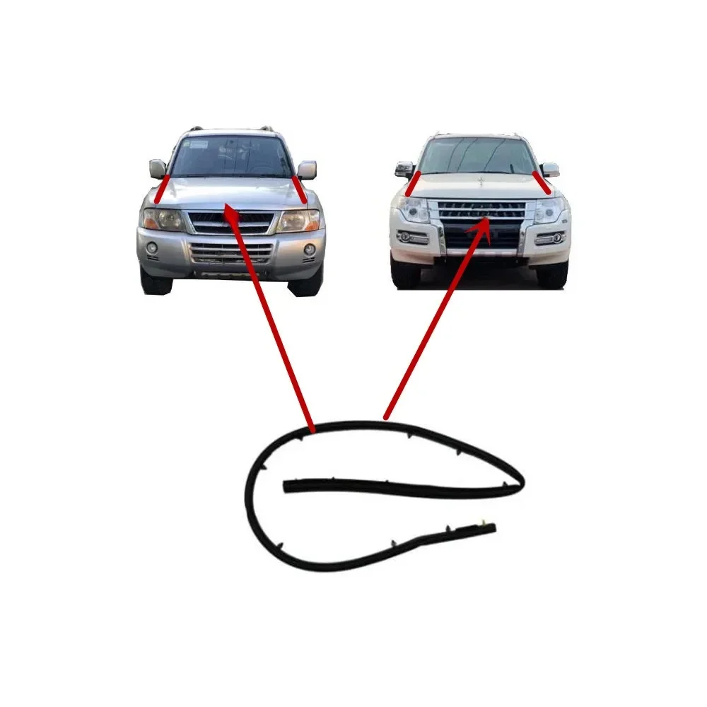 1 Pcs Hood Rubber Seal for Pajero V90 MR523297 2000-2022 Bonnet Weather Strip for Montero V60 Side Rubber for Shogun V70