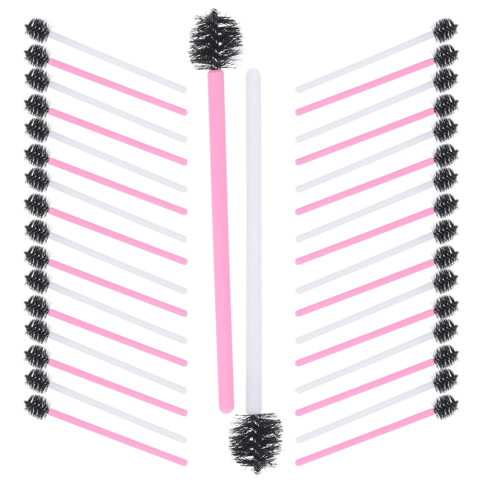 100개입 속눈썹 브러쉬 일회용 속눈썹 브러쉬 컴팩트 휴대용 메이크업 도구 속눈썹 팬 마스카라 완드 브로우 라미네이션 브러쉬