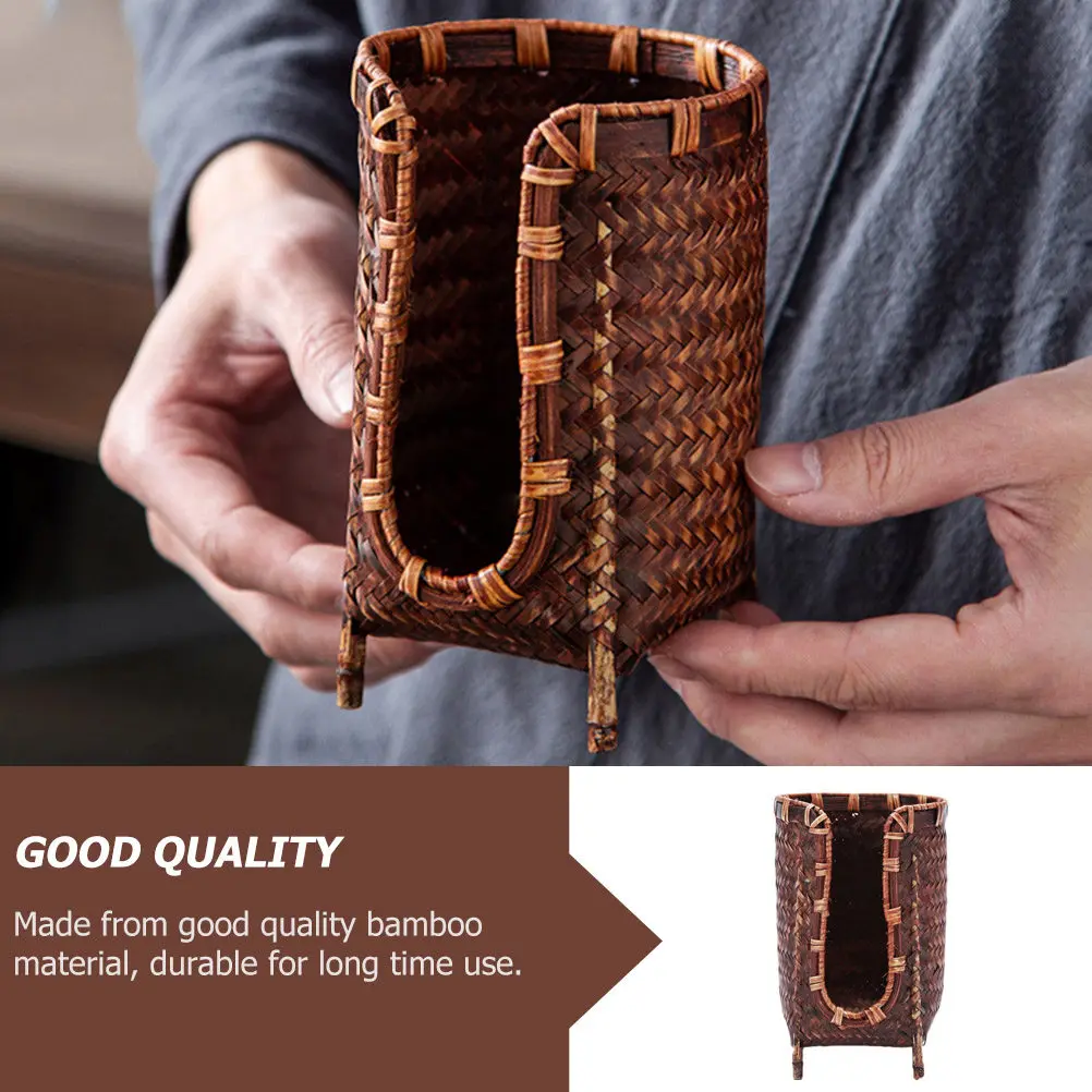 

1 шт. бамбуковый держатель для чайных чашек, ретро-контейнер для хранения чашек, многофункциональный органайзер для чашек для дома, офиса, чайной церемонии