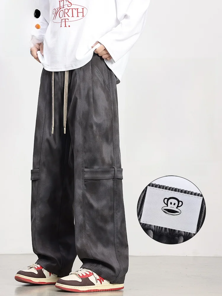 

PaulFrank American Sle Camouflage Loose Fit Men's Workwear Pants Autumn Casual Wide Leg Long Trousers CleanFit