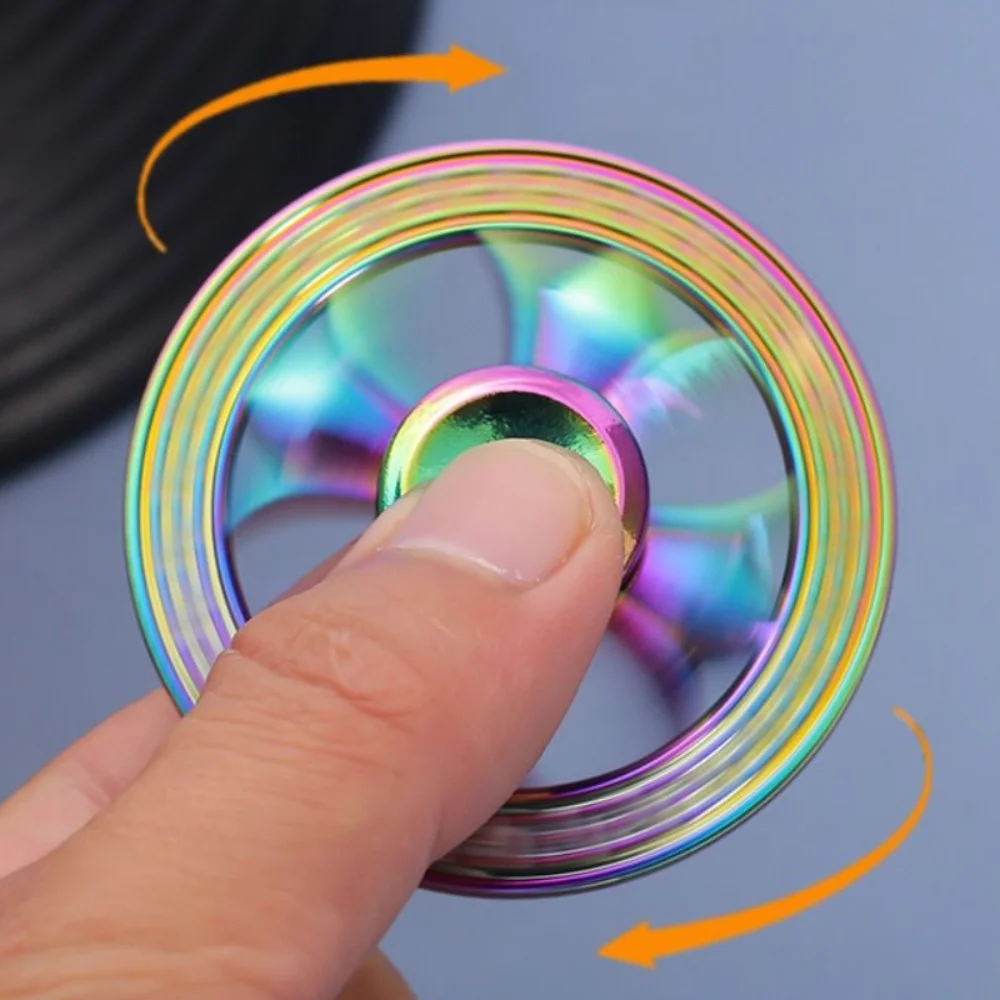 

Round Fidget Spinner Toys Zinc Alloy Alleviate Fatigue Desktop Spinner Toys Metal Fingertip Gyro Party Favors