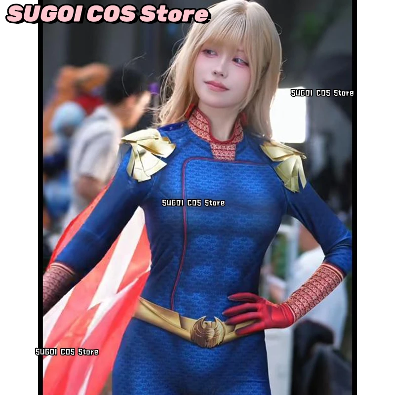 Disfraz de Cosplay de The Boys/Homelander, Mono de Superhéroe con Capa Azul, Ropa de Halloween para Hombre, Traje de Cómic
