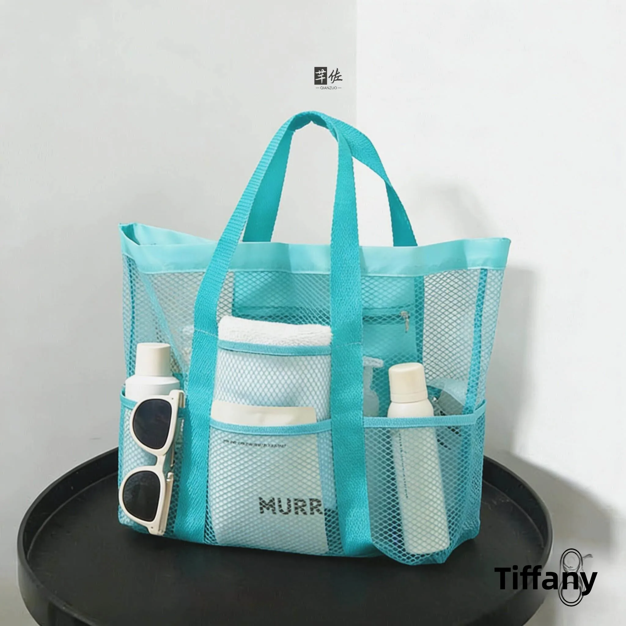 

Sports Swimming Bag Women's Large Capacity Single Shoulder Handheld Grid Beach Sand Storage Bag Dry Wet Separation