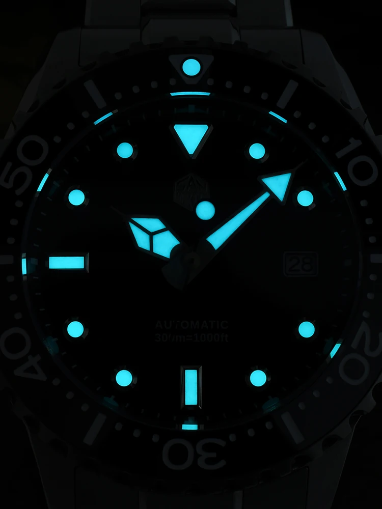 سان مارتن جديد 40 مللي متر غواص ساعة YN55 المينا الهاتفي الكلاسيكية الفاخرة الرجال التلقائي ساعات آلية الياقوت مقاوم للماء 300 متر SN0009 #5