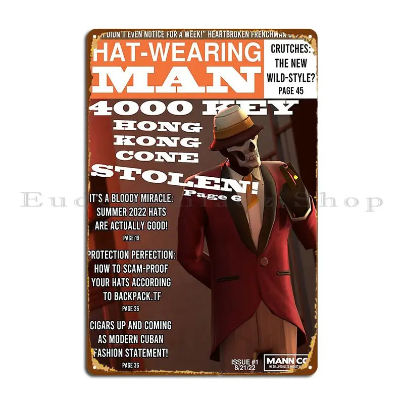 Hat Wearing Man Issue 1 Metal Plaque Bar Create Club Bar Retro Custom Tin Sign Poster