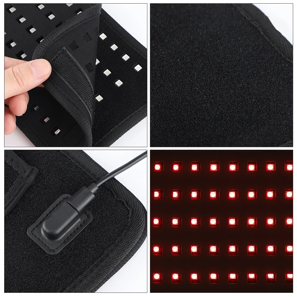 Multifunctional Cordless Massage Pad 660nm & 850nm Light Portable LED Light Wrap Pad for Knee Back Shoulder Waist Joint Relax