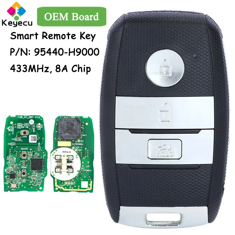 

KEYECU OEM Board Smart Remote Control Car Key With 3 Buttons 433MHz 8A Chip for Kia Rio 2017 2018 Fob 95440-H9000 SYEC3FOB1611