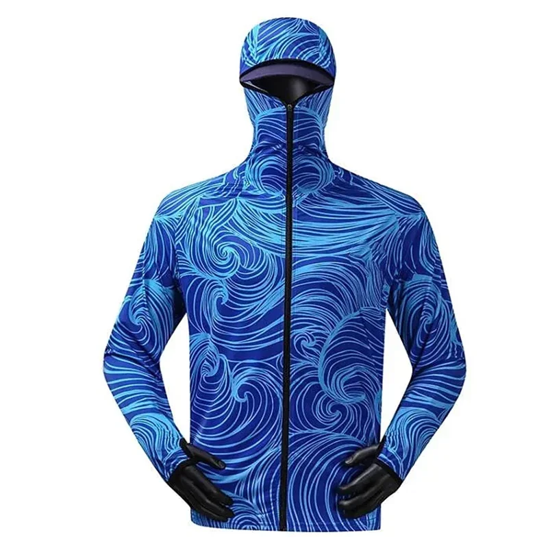 Outdoors Ventilation Printing Fishing Shirts Sublimation Quick Dry Hoodie Jerseys Men's Anti-UV Fishing Clothing