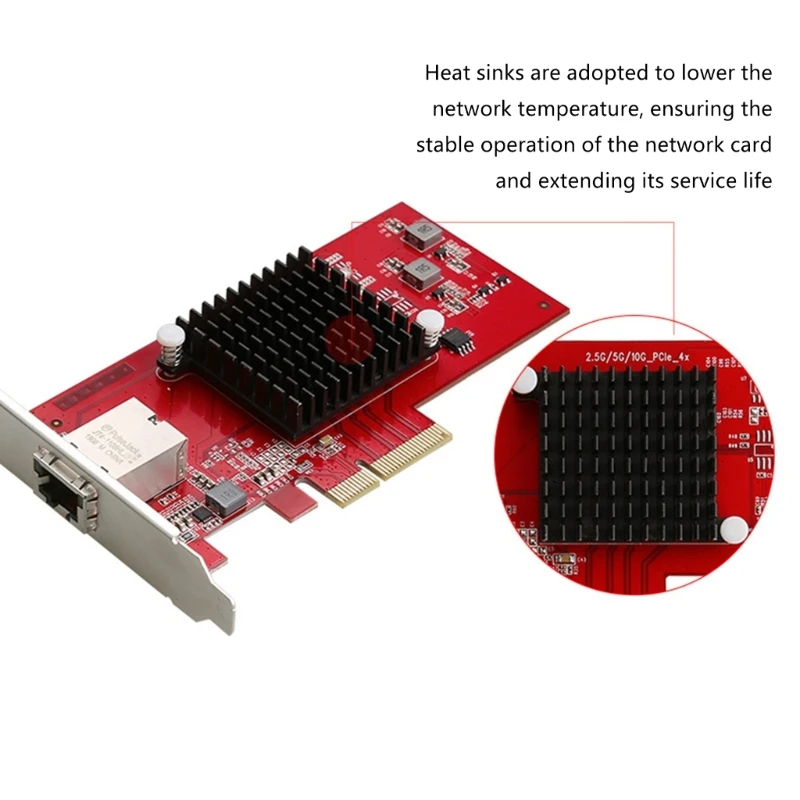 Two Port PCIe Gigabit Networking Card 10Gbps High Bandwidth ABS Material For Desktop Computers HX5E