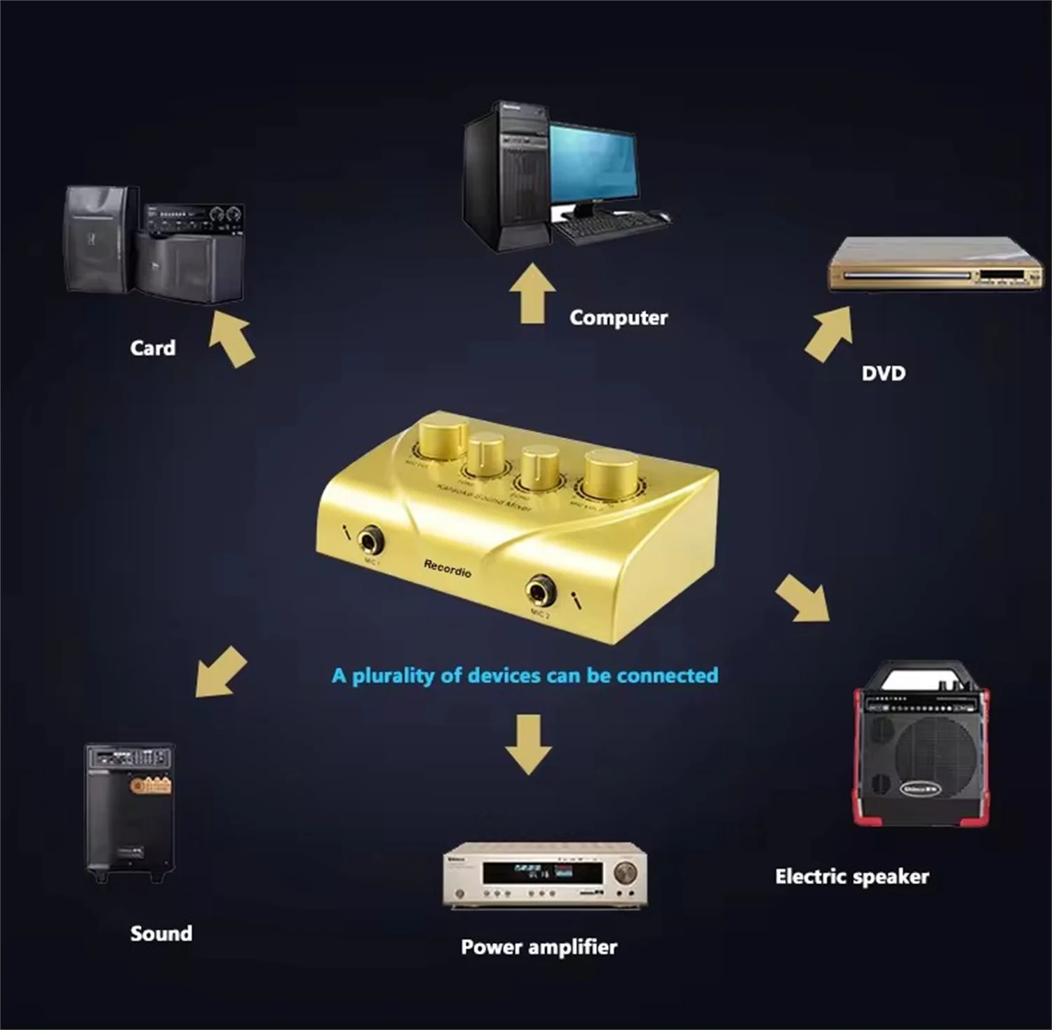 GAX-N3 Karaoke reverberator microphone effector front power amplifier computer karaoke essential