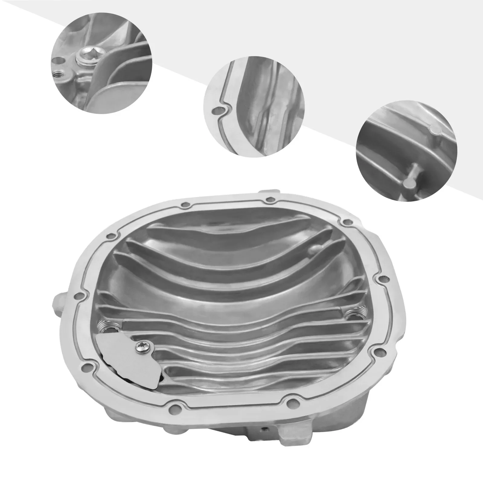 フォード マスタング 8.8インチ アルミ ディファレンシャル カバー 1985-2014 - フィン付きリアアクスル放熱、ダイレクトフィット (米国高速発送)