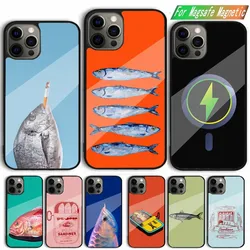 Sardines Art  Phone Case For iPhone 15,14,13,12,11,Plus,Pro,Max Mini Magsafe Magnetic Wireless Charging