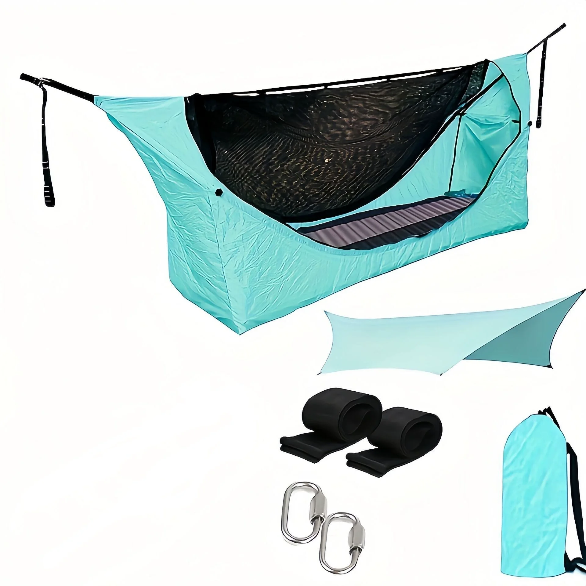 Portable Mosquito Net, Tree Hammock, Comfortable Garden Swing, Flat Bed Hammock, Rain Fly Tent, Outdoor Hammock, Camping